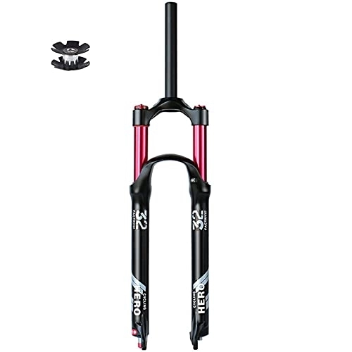Mountain Bike Fork : LYYCX Air Mountain Bike Front Fork 26 27.5 29 Inch, 140 Travel 9mm QR Rebound Adjust 1-1 / 8 Straight Tube / Tapered Tube Disc Brake MTB Suspension Forks (Color : Straight Manual, Size : 27.5 inches)