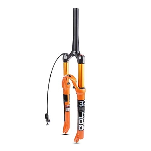 Mountain Bike Fork : LYYCX Mountain Bike Air Fork 26 27.5 29 Inch Tapered MTB Suspension Fork - Orange (Color : Remote Lock Out, Size : 29 inch)