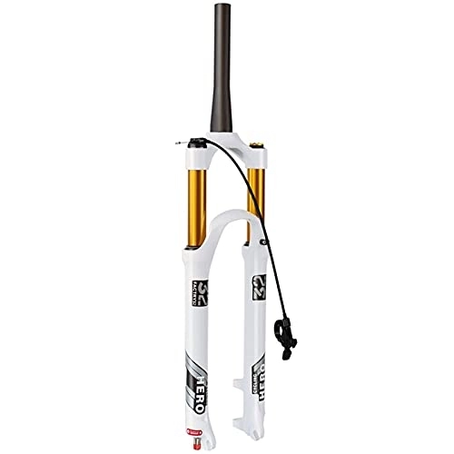 Mountain Bike Fork : LYYCX Mountain Bike Air Suspension Fork 26 27.5 29 Inch, Travel 130mm Rebound Adjust 1-1 / 8" Straight / Tapered Tube QR 9mm Bicycle Accessories Front Forks (Color : Tapered Remote, Size : 29 inches)