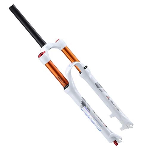 Mountain Bike Fork : LYYCX MTB Suspension Fork 26 / 27.5 Inches 1-1 / 8" Travel: 120mm Bike Front Forks Light Alloy - White (Size : 26 inch)