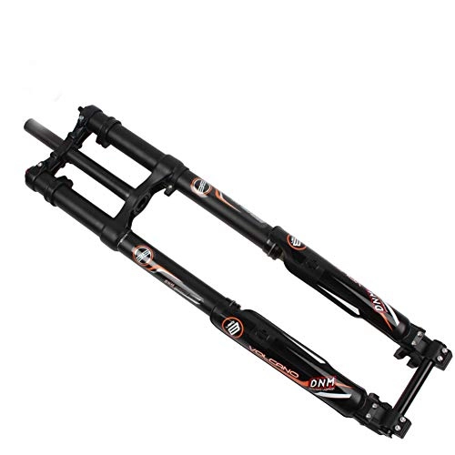 Mountain Bike Fork : LYzpf Suspension Fork Bicycle Front Fork Fixed Mountain DH Gear Double Shoulders Barometric Pressure Damping, black