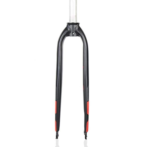 Mountain Bike Fork : M-YN Bike Fork 26'' 27.5'' 29'' Disc Brake Mountain MTB Fork, Aluminum alloy 28.6mm Threadless Straight Tube Superlight Mountain Bike Front Forks (Color : Black red, Size : 27.5 inch)