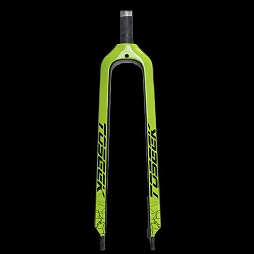 Mountain Bike Fork : M-YN Ultralight Full Carbon Front Fork Bicycle Hard Fork Disc Brake 26 / 27 / 29 Inch Mountain Bike Shoulder Control (Color : Green, Size : 27.5 inch)