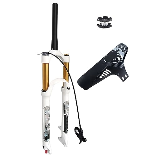 Mountain Bike Fork : MabsSi 26 / 27.5 / 29 Inch Mountain Bicycle Fork, MTB Bike Suspension Front Fork 140mm Travel Rebound Adjustment 9mm QR With Fender(Size:29 INCH, Color:TAPERED REMOTE LOCK)