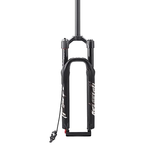 Mountain Bike Fork : Magnesium Alloy Mountain Bike Front Fork Shock Absorber Air Fork 26 27.5 29 Inch With Damping Bicycle Suspension Forks Threadless Steerer Straight Steerer ( Color : Silver Label Remote Lockout , Size
