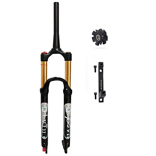 Mountain Bike Fork : Magnesium alloy mountain bike suspension fork 26 27.5 29 inch, MTB fork front shock absorber with 180mm disc brake adapter