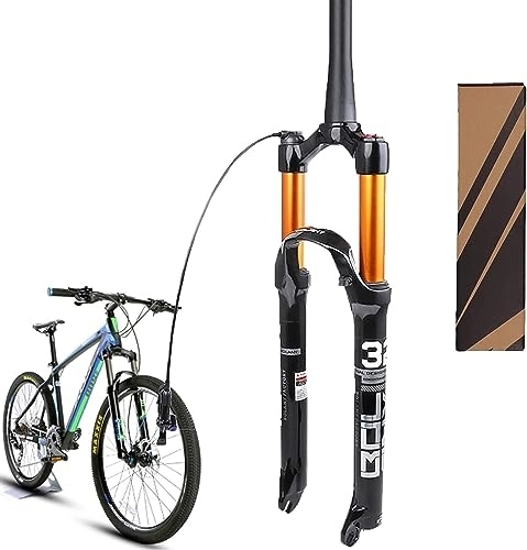 Mountain Bike Fork : MAXCBD MTB Bicycle Suspension Fork, Tapered Steerer and Straight Steerer Front Fork ，Manual Lockout and Remote Lockout, ManualLockOut (Color : RemoteLockOut, Size : 29inch)