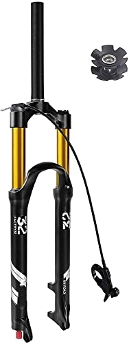 Mountain Bike Fork : MCWJDSD 26 / 27.5 / 29 Inch MTB Fork 140mm Travel, 1-1 / 8" Straight / tapered Mountain Bike Fork Rebound Adjustment, QR 9mm Manual / remote Lockout Air Shocks (Color : Straight Remote, Size : 27.5 inch)