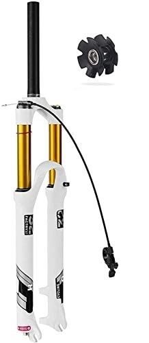 Mountain Bike Fork : MCWJDSD Mountain Bike MTB Air Suspension Fork, 26 / 27.5 / 29 Inch Bicycle MTB Air Fork, Spring Travel 140mm, Rebound Adjustment Straight / tapered Tube QR 9mm (Color : Straight Remote, Size : 27.5 inch)