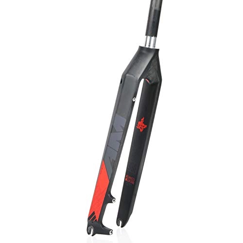 Mountain Bike Fork : Mdjywl MTB Forks Bicycle Fork Full Carbon Fiber MTB Front Fork 1-1 / 8" 26 27.5 29 Inch Mountain Cycling Fork Disc Brake for Bike (Color : RED, Size : 26INCH)