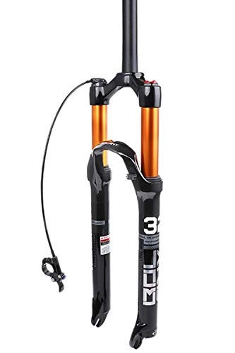 Mountain Bike Fork : Mdjywl MTB Forks Mountain Bike Fork 26 / 27.5 / 29 In Air Damping Magnesium Alloy Bike Suspension Fork For Disc Brake Bicycle Travel 100mm QR 9mm for Bike (Color : B-STRAIGHT, Size : 26IN)
