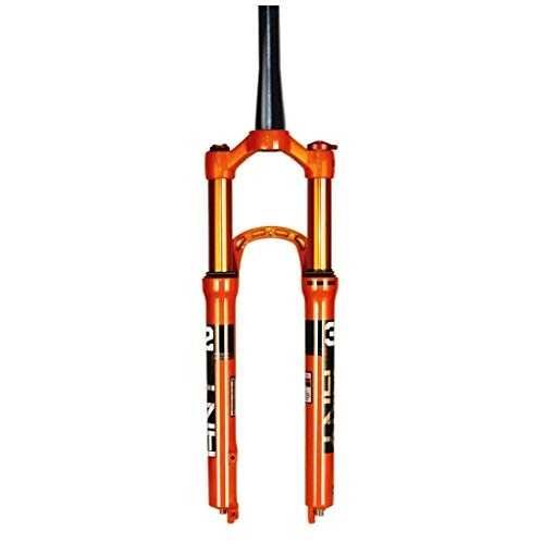 Mountain Bike Fork : MDZZ 26" Mountain Bike Suspension Fork, Outdoor Magnesium Alloy Shock Absorber Front Bridge 1-1 / 8" Travel Front Fork 100mm (Color : B, Size : 27.5inch)