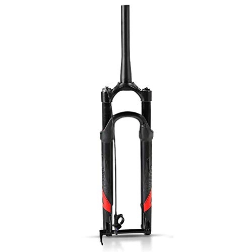 Mountain Bike Fork : MDZZ Downhill Suspension Forks, 29inch MTB Aluminum-magnesium Alloy Cone Disc Brake Damping Adjustment Travel 100mm Black (Color : 27.5inch, Size : A)