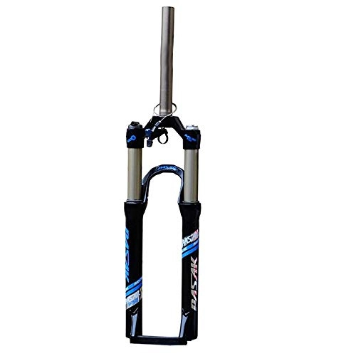 Mountain Bike Fork : MDZZ Mountain Bike Suspension Fork Straight Air Plug bounce adjustment 26inches (Color : Black-b)