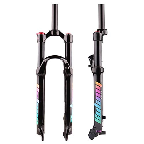 Mountain Bike Fork : MEILINL 27.5 / 29" Bike Front Fork, MTB Bicycle Magnesium Alloy Suspension Fork, Straight Tube Air Suspension Fork QR 9 * 100Mm Travel 100Mm for MTB Road Bike Light And Durable (Colorful), 29In
