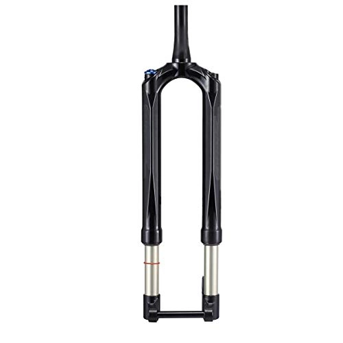Mountain Bike Fork : MHUI Bicycle Carbon Fork MTB Mountain Bike Fork Air 27.5 29" RS1 ACS Solo 15MM*100 Predictive Steering Suspension Oil And Gas Fork, 27.5 black