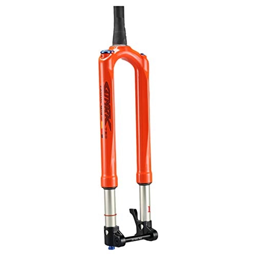 Mountain Bike Fork : MHUI Bicycle Carbon Fork MTB Mountain Bike Fork Air 27.5 29" RS1 ACS Solo 15MM*100 Predictive Steering Suspension Oil And Gas Fork, 29 orange