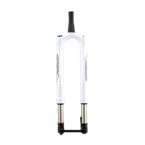 Mountain Bike Fork : MHUI Bicycle Carbon Fork MTB Mountain Bike Fork Air 27.5 29" RS1 ACS Solo 15MM*100 Predictive Steering Suspension Oil And Gas Fork, 29 white