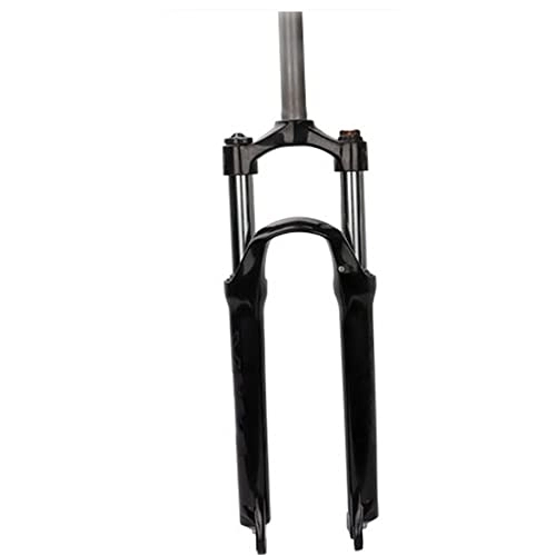 Mountain Bike Fork : MHUI Mountain bike suspension front fork, 26-inch mountain bike front fork, with rebound adjustment, fork tube 28.6 mm, with suspension lock, Black