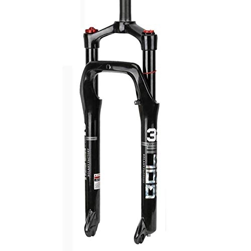 Mountain Bike Fork : MIYUEZ Mountain Bike Suspension Fork Locked Up 26 Inches Double Air Chamber Front Fork Shock Absorber Fork Fork - Aluminum Alloy Polished Anode, 26inch