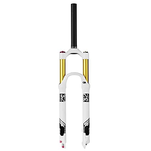 Mountain Bike Fork : MJCDNB Bicycle Air MTB Front Fork 26 / 27.5 / 29 Inch, 140mm Travel Lightweight Alloy 1-1 / 8" Mountain Bike Suspension Forks 9mm QR White
