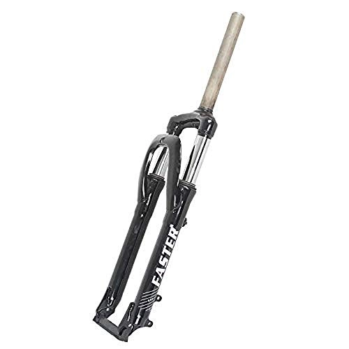 Mountain Bike Fork : Mountain Bicycle Fork 26in Suspension Fork High-Carbon Steel Downhill Fork Mountain Bike Air Fork Stroke: 100mm, Black XIUYU (Color : White)