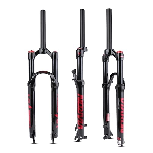 Mountain Bike Fork : Mountain Bicycle Suspension Forks, 26 / 27.5 / 29 Inch MTB Bike Front Fork 1 1 / 8 Straight Tube QR 9mm Manual Lockout XC AM Mountain Bike Front Forks (Color : Red, Size : 27.5 inches)
