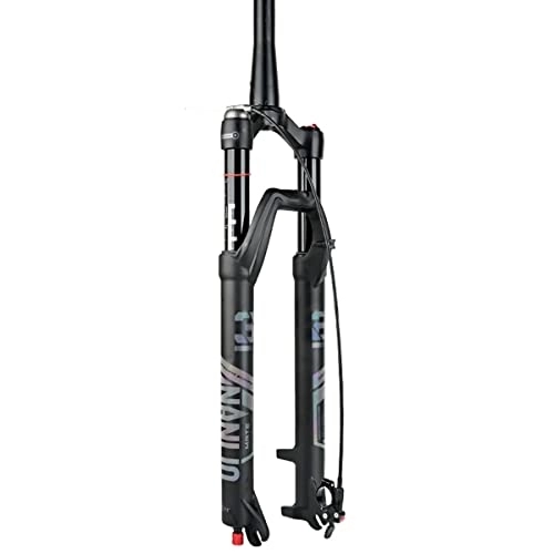 Mountain Bike Fork : Mountain Bike Air Fork 26 / 27.5 / 29 Inch Magnesium Alloy Suspension Fork Travel 100mm Damping Adjustment QR 9mm Manual / Remote Lockout Tapered Tube (Color : Manual, Size : 26 inch) (Remote 27.5 in