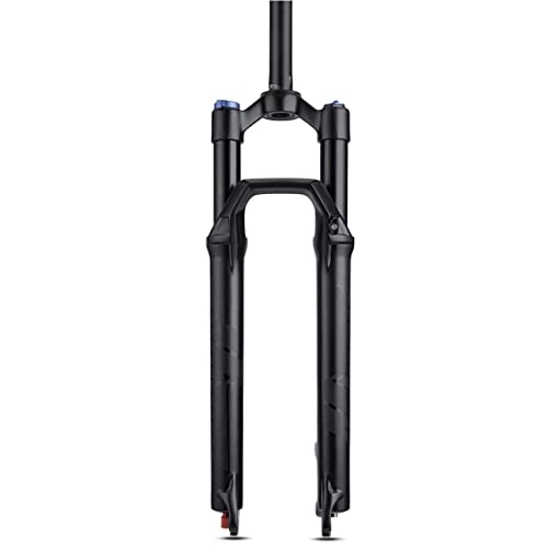 Mountain Bike Fork : Mountain Bike Air Suspension Forks, 27.5 / 29 inch MTB Bicycle Front Fork with Rebound Adjustment, 100mm Travel 28.6mm QR 9mm Threadless Steerer (Color : Black Shoulder Control, Size : 27.5inch)