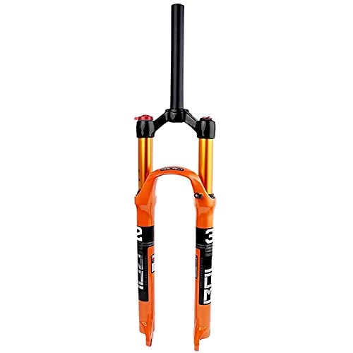 Mountain Bike Fork : Mountain Bike Air Suspension Front Fork ABS Right / Tapered Travel 100mm Magnesium Alloy 1-1 / 8 Inch Downhill Front Fork (Color : Straight Manual, Size : 27.5 inches)
