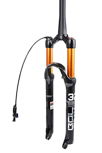 Mountain Bike Fork : Mountain Bike Fork 26 / 27.5 / 29 In Air Damping Magnesium Alloy Bike Suspension Fork For Disc Brake Bicycle Travel 100mm QR 9mm Ultra-lightweight MTB Front Fork ( Color : B-CONE TUBE , Size : 29IN )