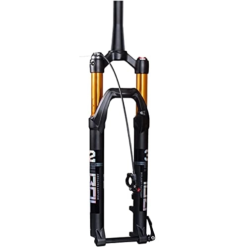 Mountain Bike Fork : Mountain Bike Fork Barrel Shaft Fork, Tapered Remote / Manual Lockout Air Suspension Fork Lockable Outer Tube 40mm (Color : Tapered Remote, Size : 29 inches)