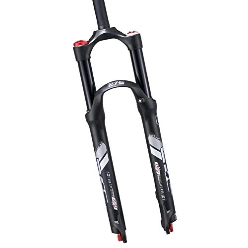 Mountain Bike Fork : Mountain Bike Fork, Damping Adjustable Double Chamber Air Fork Aluminum-Magnesium Alloy 26, 27.5 Inches Suitable for Bicycles MTB Bicycle Suspension Fork A, 27.5 inch