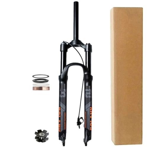 Mountain Bike Fork : Mountain Bike Forks 26 Inch 27.5" 29 Inch, Magnesium Alloy 1 / 1-8" Straight Tube Disc Brake MTB Bike Bicycle Steerer Air Forks 120mm (Color : Remote lock A, Size : 26 inch)