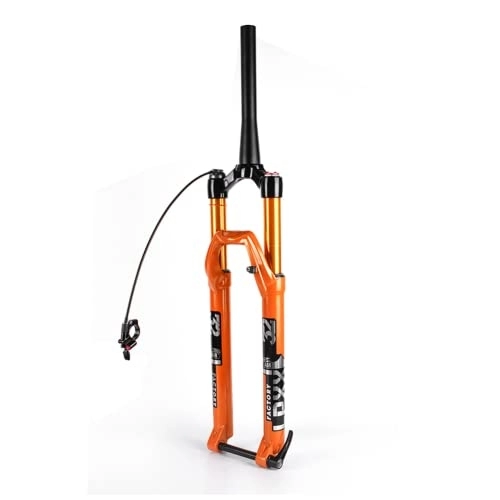 Mountain Bike Fork : Mountain Bike Forks, MTB Forks 27 / 29 Air Fork 15 x 100 mm Axle Smart Lock Out Damping Adjustment Suspension Fork 140 mm Suspension Travel QR Quick Release (Orange-29-Inch Wire Control Cone Tube)