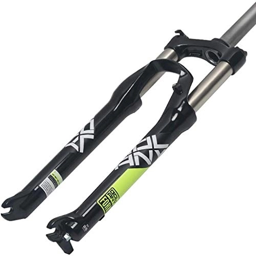 Mountain Bike Fork : Mountain Bike Front Fork Bicycle MTB Fork Bicycle Suspension Fork Air Fork 26 / 27.5 / 29 Inch Aluminum Alloy Shock Absorber Spring Fork, Black / yellow label-27.5inch