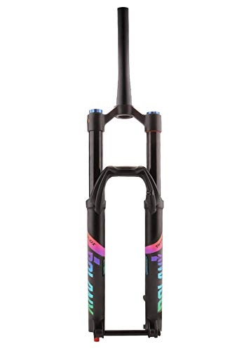 Mountain Bike Fork : Mountain bike front fork shock absorber barrel axle aluminum-magnesium alloy front fork air shock damping adjustable cone tube shoulder control bicycle accessories color, 27.5lnch