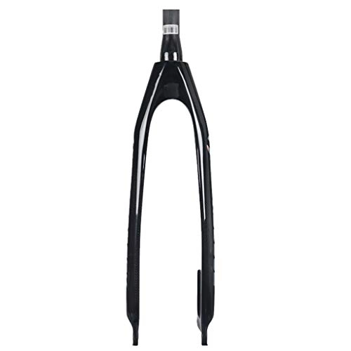 Mountain Bike Fork : Mountain Bike MTB Fork / Road fork, Suspension Front Fork, 3K Carbon Cloth Texture, 26 / 27.5 / 29 Inch Carbon Fiber Cone Tube Rigid Front Fork (Size : 26")