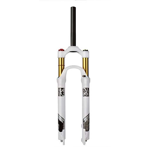 Mountain Bike Fork : Mountain Bike Shock Absorber Front Fork, 26 / 27.5 / 29 Inch Magnesium Alloy Suspension Fork(white)(Size:29, Color:STRAIGHT MANUAL LOCKOUT)