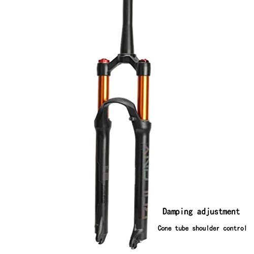 Mountain Bike Fork : Mountain Bike Shock Absorber Front Fork, Damping Tortoise and Hare Adjustment, Air Pressure Fork, Bicycle Accessories, 26 / 27.5 / 29 Inch (27.5 Inches Damping Gold Tube / cone Tube Shoulder Control)