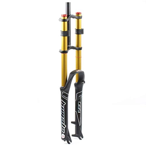 Mountain Bike Fork : Mountain bike suspension fork 26 / 27.5 / 29 inch double shoulder MTB air fork, downhill rappelling suspension travel 130mm damping