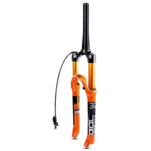 Mountain Bike Fork : Mountain Bike Suspension Fork 26 27.5 29 Inch, Straight / Tapered QR 9mm Travel 120mm MTB Fork Ultralight Alloy - Orange