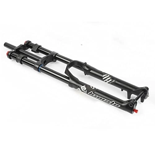 Mountain Bike Fork : Mountain Bike Suspension Fork 27.5 / 29'' 1 1 / 8 Straight Tube Thru Axle 110 * 15mm MTB Air Fork With Damping Double Shoulder Travel 160mm AM / DH Bicycle Front Fork (Color : Black, Size : 27.5inch)
