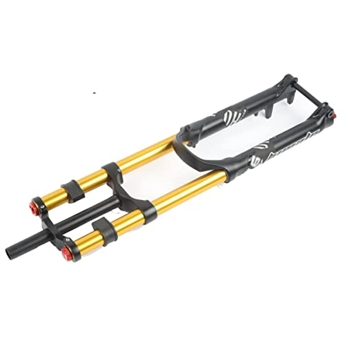 Mountain Bike Fork : Mountain Bike Suspension Fork 27.5 / 29'' 1 1 / 8 Straight Tube Thru Axle 110 * 15mm MTB Air Fork With Damping Double Shoulder Travel 160mm AM / DH Bicycle Front Fork (Color : Gold, Size : 29inch)