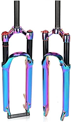 Mountain Bike Fork : Mountain Bike Suspension Fork, 27.5 / 29 Inch Air MTB Forks Straight Tube 28.6 mm QR 9 mm Travel 100 mm Manual / Crown Lockout Disc Brake Cycling Accessories (27.5 Inches)