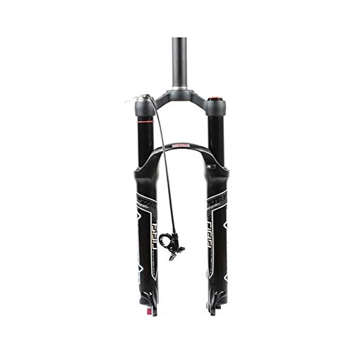 Mountain Bike Fork : Mountain bike Suspension Fork Adjustable damping Straight tube / spinal canal air pressure fork Rebound Adjust QR Lock Out Ultralight Wire control (Color : Straight Remote, Size : 26inch)