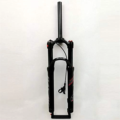 Mountain Bike Fork : Mountain Bike Suspension Forks 26 / 27.5 / 29 Inch Remote Lockout Straight Tube Springback Knob Aluminum Alloy Matte Black Damping Air Front Fork Reflective Pattern ( Color : Remote control , Size : 26" )