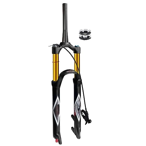 Mountain Bike Fork : Mountain Front Fork 26 Bike Air Fork 27.5 29 Inch 140mm Travel, FO01-RK21 1-1 / 8" Straight / Tapered Tube XC MTB Bicycle Suspension Fork For 1.5-2.45" Tires(Size:27.5 INCH, Color:TAPERED REMOTE LOCK)