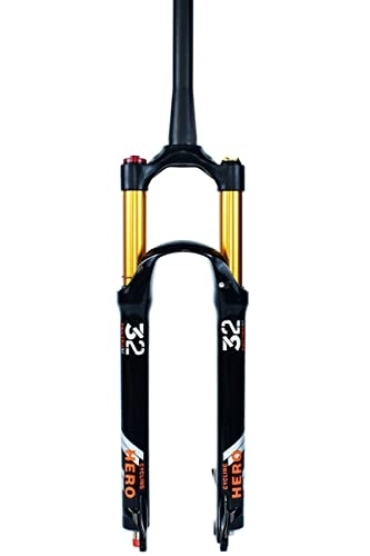 Mountain Bike Fork : MTB Air Fork 26 / 27.5 / 29'' Mountain Bike Suspension Fork 100mm Travel Rebound Adjustable 1-1 / 8 1-1 / 2 Disc Brake Bicycle Front Fork 9mm HL / RL (Color : Tapered manual, Size : 27.5'')