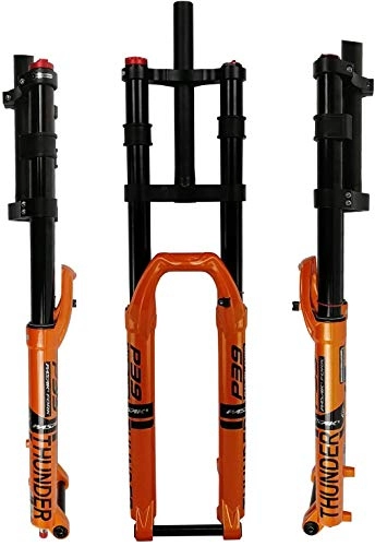 Mountain Bike Fork : MTB bicycle fork 27.5"29" Air shock absorber DH Downhill suspension Manual locking Rebound Adjust Straight steerer tube 1-1 / 8", damping frosted orange-29inch